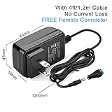 12V 2A Power Supply, AC 120V to DC12V 5.5x2.1mm Jack Converter, 12 Volt LED Driver 24W Adapter Transformer for Strip Lights, Surveillance Cameras, External HDD, Monitor, CCTV (Pack of 5)