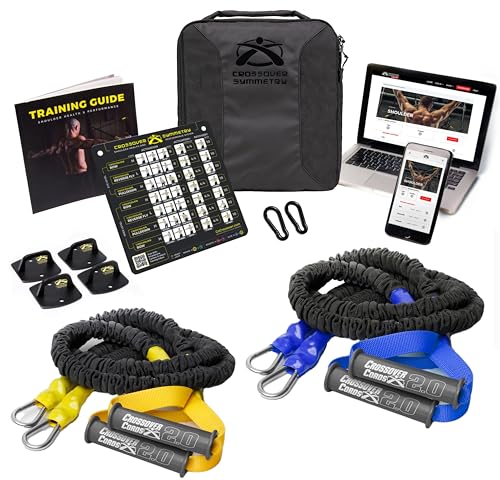 Crossover Symmetry Shoulder System Includes Two Sets of Resistance Bands Attachments Training Guide Exercise Chart Online Workouts for Home Fitness Rehab Rotator Cuff Exercises (Elite, Wall Mounts)