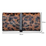 HANSOMFY 2021 New Horsehair Leather Wallet Women Long Leopard Print Coin Purse Drawstring Card Slot Large Capacity Wallets (Leopard)