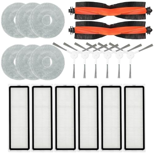 Accessories Kit for Xiaomi S20 Plus S20+ Robot Vacuum Cleaner, 2 Main Brush, 6 HEPA Filters, 6 Side Brushes, 6 Mop Pads, Replacement Parts Spare Repair Attachments