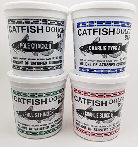 Catfish Charlie Dough Bait Variety Pack, 4 x 14oz Tubs