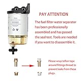 Fuel Filter Water Separator Replacement for Marine Outboard Motor Mercury with 3/8" Barb x 1/4" NPT Fittings Replaces# S3213, 35-60494-1, 18-7932-1, 18-17928, 35-809097