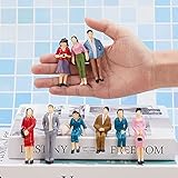 Lewtemi 28 Pcs People Figurines 1: 25 Scale Mini Architectural Plastic Small Dollhouse Figures Tiny Painted Model Train People