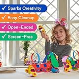 Clixo Rainbow 42 Piece Pack - Flexible, Durable, Imagination-Boosting Magnetic Building Toy- Modern, Modular Designs for Hours of STEM Play. A Multi-Sensory Magnet Toy, Travel Friendly. Ages 4-99