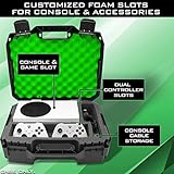 CASEMATIX Hard Shell Travel Case Compatible with Xbox Series S Console, Controllers, Games and Other Accessories - Durable and Protective Hard Case with Impact-Absorbing Customized Foam Interior