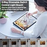 Rechargeable Light Box for Tracing Board Portable Cordless Light Pad Drawing A4 LED Trace Lights, Golspark Wireless Battery Operated Copy Board Dimmable Black Diamond Painting Sketch