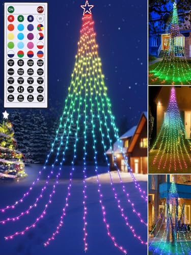 Joomer Christmas Tree Star Lights, 16.4FT Height 504LED Color Change RGB Lights with Remote Timer, Waterproof for Outdoor Christmas Decoration
