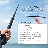 Long Fishing Net Telescoping Handle, Carbon Fiber Fish Net, Portable Landing Net Long Handle, 9/11.15 Foot Fishing Gear Equipment, Rubber Coated Netting, Holds up to 20lbs