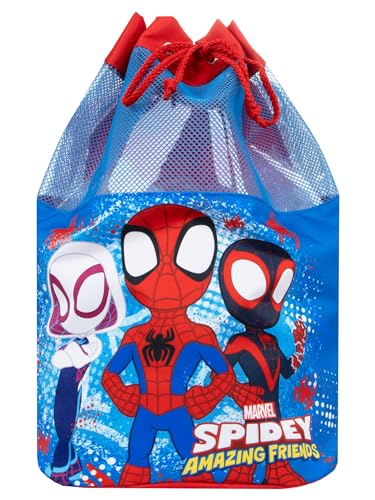 Marvel Spidey And His Amazing Friends Boys Swimming Bag | Spiderman Swim Bag | Boys Drawstring Bag | Blue One Size