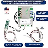 RadioB Tech Smart BMS 4S 12V 120A Lifepo4 Lithium Battery Management PCB Protection Board with Balance Leads and Wireless Bluetooth Module - Supports 4 Cells 12.8 Volts DIY Programmable