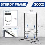 Yes4All Freestanding Bike Storage Rack, 300 Lbs 5 Levels Sturdy Steel Vertical Bike Rack, Bike Racks for Home and Garage Organizer, Indoor/Outdoor Bike Storage Rack