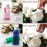 Zhehao 200 Pcs 2 oz Clear Plastic Empty Bottles Small Travel Size Bottles with Flip Cap Empty Transparent Dispenser Container for Liquids Toiletries Shampoo Lotion(White Cap)