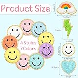 Jutom 28 Pcs Iron On Patches Colorful Sew Iron on Patch Chenille Embroidered Applique for Clothing Fabric Jackets Jeans Repair Decor Craft(Cute Style)