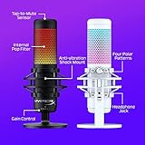 HyperX QuadCast S – RGB USB Condenser Microphone for PC, PS4, PS5 and Mac, Anti-Vibration Shock Mount, 4 Polar Patterns, Pop Filter, Gain Control, Gaming, Streaming, Podcasts, Twitch, YouTube, Discord