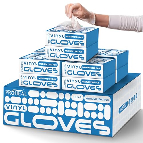 Vinyl Disposable Gloves Medium - 1000 Count Case Clear Food Safe Cooking and Household Cleaning Gloves - Powder Free and Latex Free Kitchen Glove for Meal Prep and Food Service