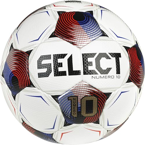 SELECT Numero 10 Soccer Ball, White/Blue/Red V25, Size 5