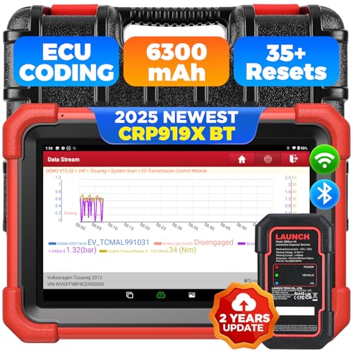 LAUNCH X431 CRP919XBT Elite OBD2 Scanner 2025 Wireless Bidirectional Scan Tool, ECU Coding, CANFD&DOIP, Full System Car Diagnostic Tool, FCA AutoAuth, V.A.G Guided, 35+ Resets, 2 Years Free Update