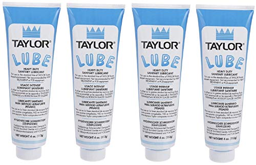 4 x 4 Oz. Taylor Blue Lube Tube, Food Safe Grease, Heavy Duty Food Grade Sanitary Lubricant for Soft Serve Machines Like Taylor, Stoelting, Kappus, Coffee, Yogurt, Food Service Equipment Lube #47518