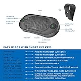 Besign BK06 Bluetooth 5.0 in Car Speakerphone with Visor Clip, Wireless Car Kit for Handsfree Talking, Motion Auto On, Siri Google Assistant Support, Dual 2W Speakers