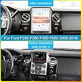 NAKEVICH Android 11 Qualcomm Car Radio for Ford F250 F350 F450 F650 2009-2016 Stereo Upgrade Tesla Style Dash Touch Screen Android Auto GPS Navigation Head Unit Multimedia Player