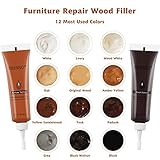 SEISSO Wood Furniture Repair Kit, Wood Putty Repair Fillers, Hardwood Laminate Floor Repair Kit, Restore Any Holes, Scratches, Cracks, Gouges for Wooden Floors, Cabinet, Cherry, Walnut