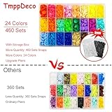 TmppDeco Plastic Snaps with Snap Pliers, 460 Sets 24-Colors Snap Buttons for Sewing, Snap Fasteners Kit for Sewing, Clothing, Crafting