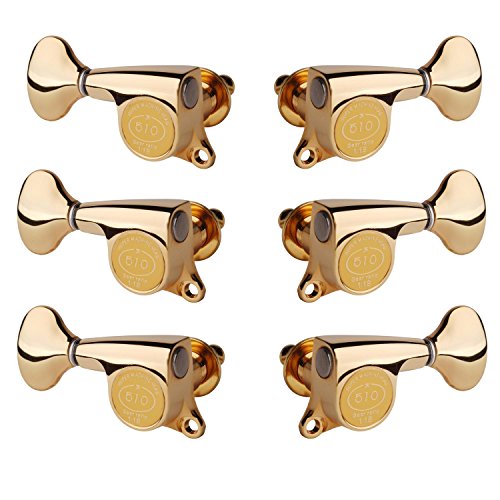 Gotoh Mini 510 3+3 Guitar Tuners with Metal Knobs, Gold