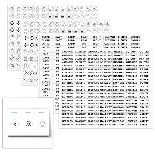 Rousrie Transparent Fan Light Switch Sticker for Identifying Switches and for Organizing Home and Office, 968 pc