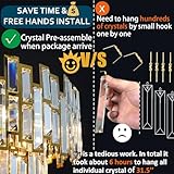 ANTILISHA Gold Crystal Chandelier Lighting Foyer Hall Entry Way Chandeliers Light Fixture for High Ceiling Sloped Pendant Hanging French Empire Style Round Large