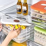 Jonvin 4-Layer Food Storage Containers with Lids Dumpling Storage Box,Good Sealing,Stackable Food Containers