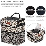 Vankor Cute Car Trash Can for Car, Car Accessories for Women Interior Car Can Trash Bag Hanging Automotive Car Garbage Cans Leopard Pattern