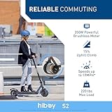 Hiboy S2 Electric Scooter - 8.5" Solid Tires - Up to 17 Miles Long-Range & 19 MPH Portable Folding Commuting Scooter for Adults with Double Braking System and App (S2)