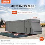 VEVOR Class A RV Cover, 40-43 ft Motorhome Cover, Non-Woven Fabric Motorhome RV Cover, Waterproof, Windproof and Rip-Stop, Camper Cover with Storage Bag, Repair Patches, Straps and Tire Covers