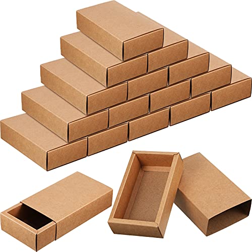 Zonon 30 Pieces Kraft Paper Drawer Box, Mini Crafts Cardboard Present Boxes for Business and Soap Jewelry Candy Weeding Party Favors Present Packaging Boxes (Kraft)