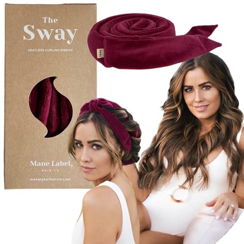 Hair Curling Ribbon Wrap: The Original Sway Heatless Curling Ribbons | Luxe Velour | Mane Label Hair Co. (Wine)