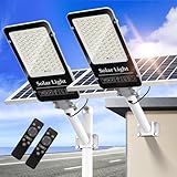 OKPRO 8000W Solar Street Lights Outdoor - 6500K Commercial Parking Lot Lights Dusk to Dawn, Heavy Duty LED Street Light with Remote Control, High Powered Solar Flood Light for Driveway(2Pack)