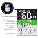 MAIMEIMI GPS Speedometer 3-3/8" 85mm Boat GPS Speedometer Odometer Waterproof White Antenna TFT Screen Digital MPH Knots Km/h for Boat Marine 9-33V Car