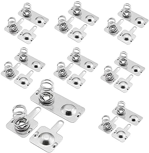 Cutelec 10Pairs Battery Springs AA Battery Negative to Positive Conversion Spring Contact Nickle Plated 12x12mm and 12x26.5mm