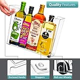 Sorbus Roll Out Bottle Organization Bins - 2 Sizes Pantry Under Sink Organizer with Wheels & Handles - Clear Plastic Organizing Containers for Cleaning Supplies - Kitchen Cabinet Laundry Room Storage