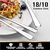 KINGSTONE Silverware Set for 8, 40-Piece Forged 18/10 Stainless Steel Flatware Set, Mirror Finish Cutlery Set Dishwasher Safe for Home, Restaurant, Wedding, Party