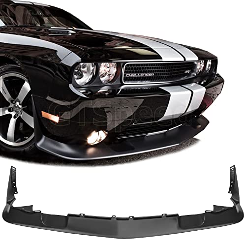 GT-Speed Compatible with/Replacement for Front Bumper Lip, SRT Style PU Front Lip Spoiler Black, Fits 2011 2012 2013 2014 Dodge Challenger RT SE SXT SRT8
