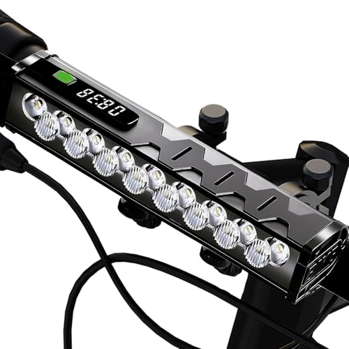 Bike Lights, 17 LED 3800 Lumen Bicycle Light with 4 Modes, 10000mAh USB Rechargeable Bike Light, Bike Headlight with Digital Power Display, Wide Beam Bike Lights for Night Riding