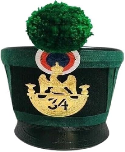 Generic French Shako Helmet Roll Play Helmet Napoleon Grenadier helmet by Network India, 30 cm, Green