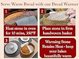 Bread Warmer Basket with Stone - Bread Baskets for Serving Tortilla, Sourdough, House Warming Gifts New Home, Terracotta, Bakers Gift for Kitchen, Bread Maker Women, Men, Birthday, Hostess Farmhouse