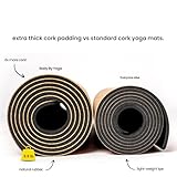 Luxury Cork Yoga Mat - Non Slip, Extra Thick Grip. Thicker, Longer, and Wider for More Comfort and Support. Tough Enough For Hot Yoga. Natural, Non Toxic, and Eco Friendly. Optional Alignment Lines.