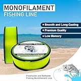 Reaction Tackle Monofilament Fishing Line- Strong and Abrasion-Resistant Nylon Mono Fishing Line, Freshwater and Saltwater Fishing Line Hi Vis Green 10/1600