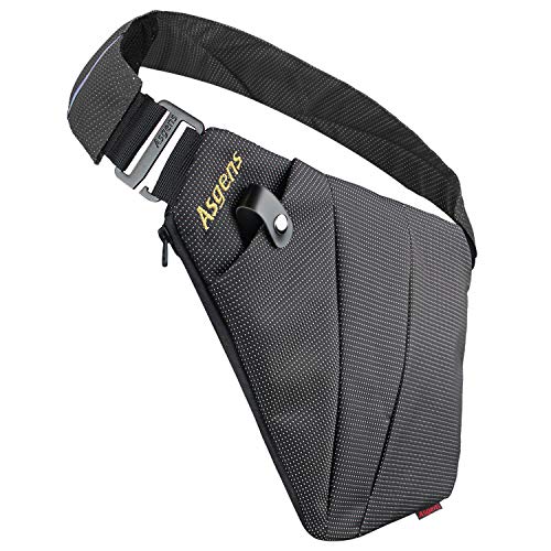 Asgens Multi-Purpose Anti-Thief Hidden Security Underarm Shoulder Armpit Messenger Chest Portable Backpack for Phone Money Passport Tactical Bag (Black/Right Hand)