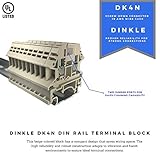 Dinkle DK4N DIN Rail Terminal Block Screw Type UL 600V 30A 10-22AWG, Pack of 100