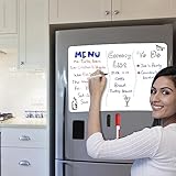 ANLIOTE Magnetic Dry Erase Board Fridge White Board Sheet 20 x13 inch, Flexible Large Refrigerator Magnets Whiteboard Planner for Home Kitchen, 2 Markers and Eraser