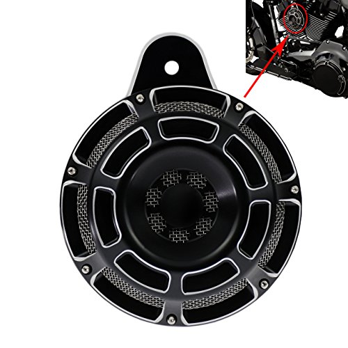 HDBUBALUS Motorcycle CNC Horn Cover Fit for Harley FLT Touring Big Twin 1991-2017 Black